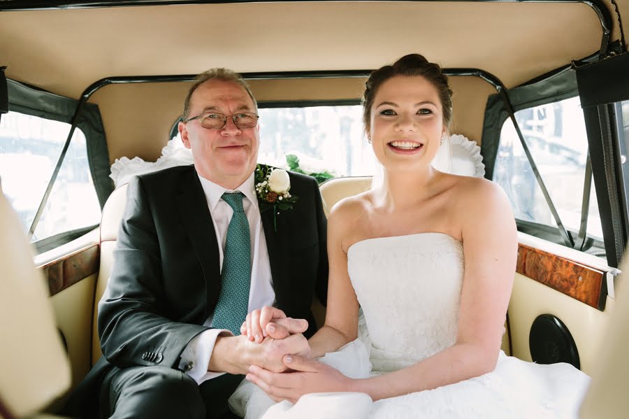 bride with father at cheshire church wedding