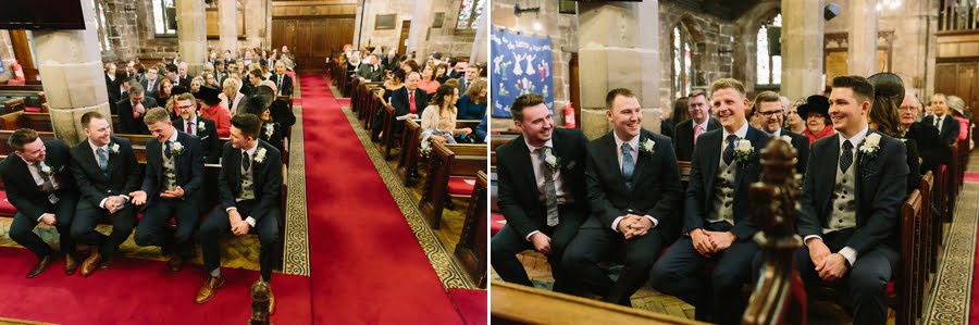 groom and boys waiting at altar