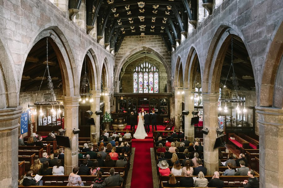 wide angle cheshire church ceremony
