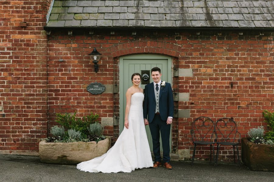 bride and groom at sandhole oak barn wedding