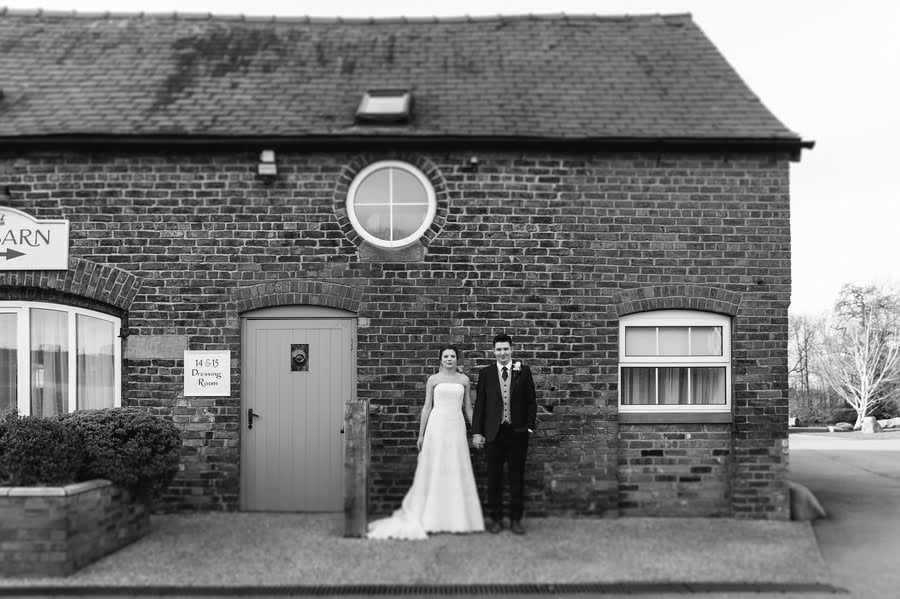 bride and groom at sandhole oak barn wedding 3