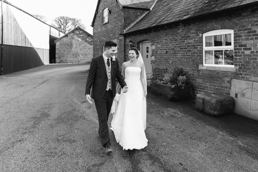 bride and groom at sandhole oak barn wedding 5