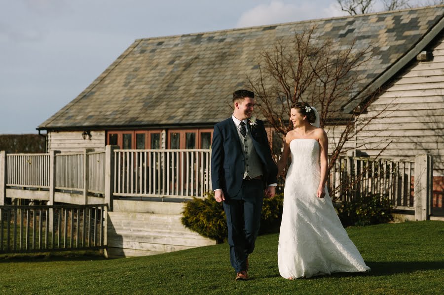 bride and groom at sandhole oak barn wedding 8