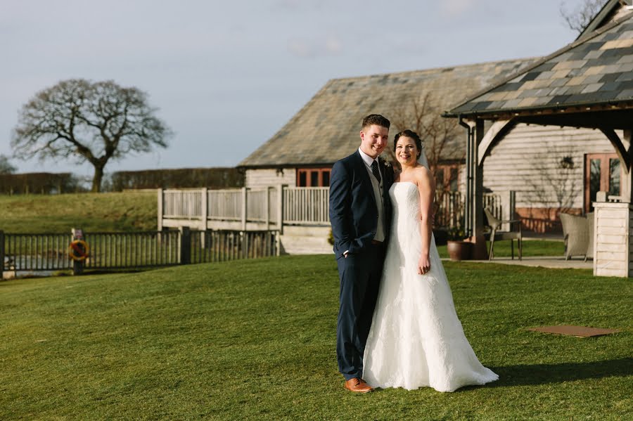 bride and groom at sandhole oak barn wedding 9