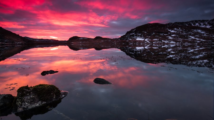 "Sunrise over Llyn Teryrn"