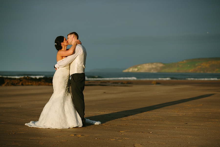 bride and groom on the beach