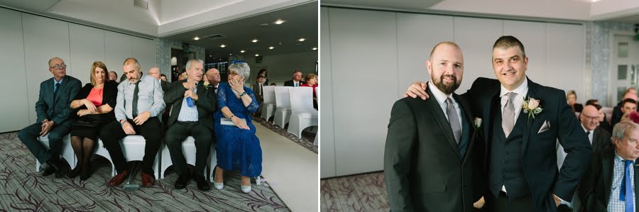 groom and guests at at Quay hotel and spa wedding