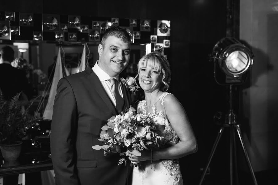 indoor bride and groom portraits at Quay hotel and spa wedding