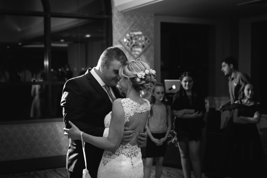 bride and groom first dance at Quay hotel and spa wedding