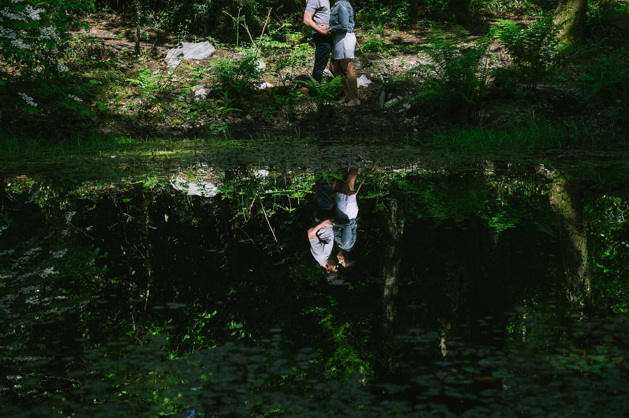 Portmeirion couple in reflection