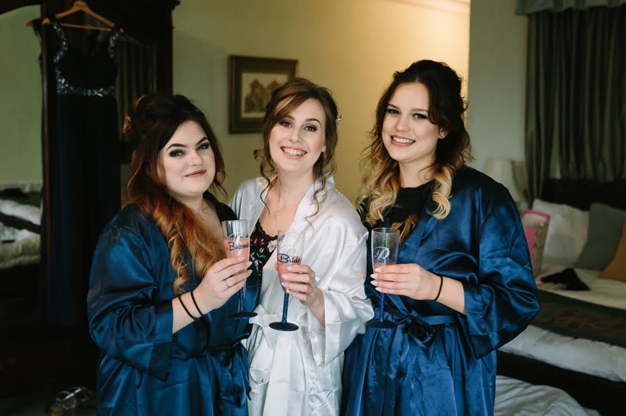 Seiont manor wedding bride and bridesmaids