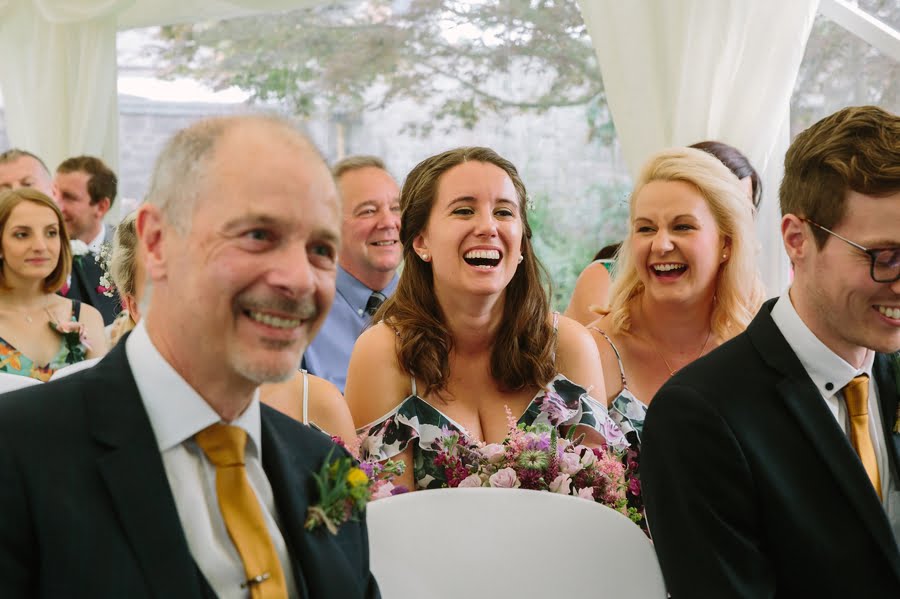 laughing bridesmaids at Pentre Mawr wedding
