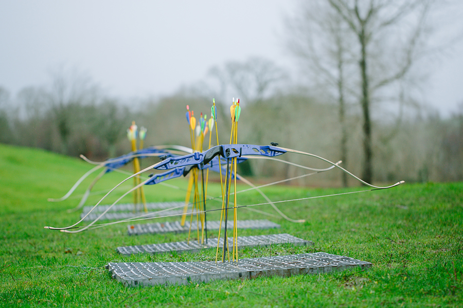 Archery games at a wedding