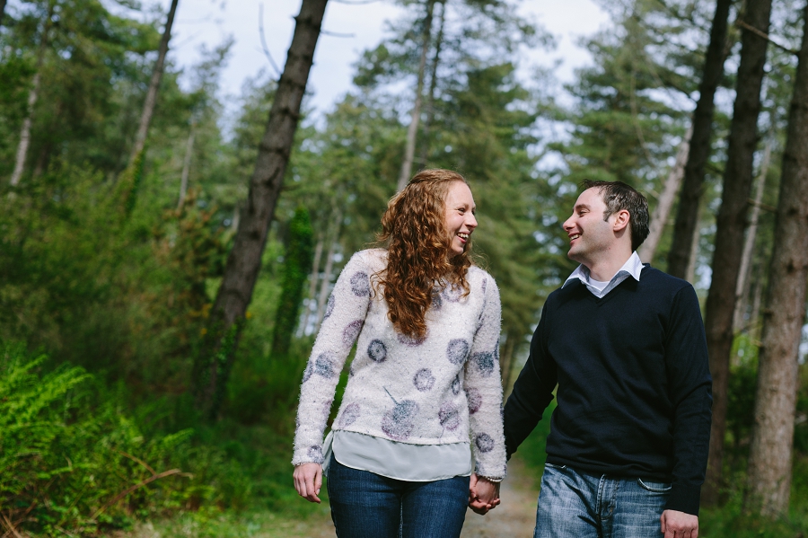 happy engaged couple