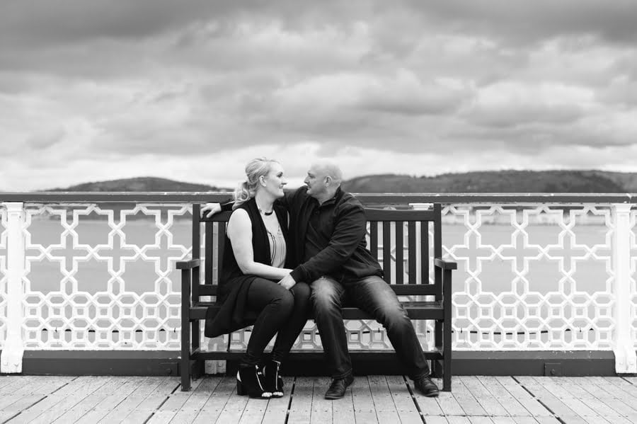 Couple sitting on a bench