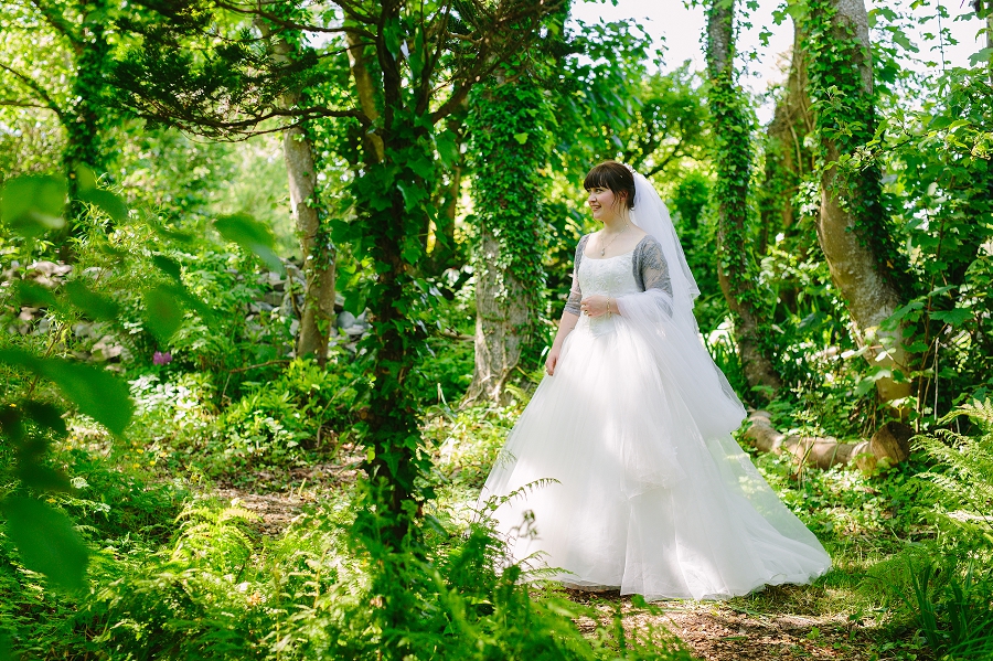 bride in the woods