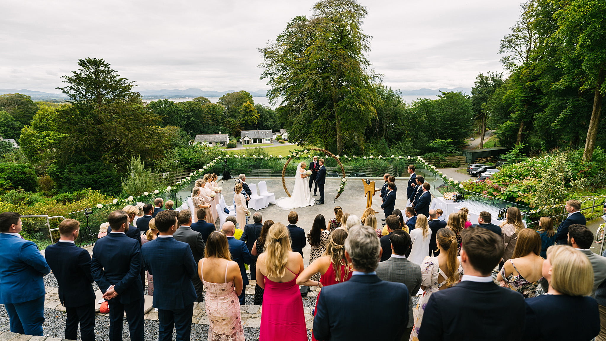 Llanbedrog outdoor amphitheatre wedding ceremony