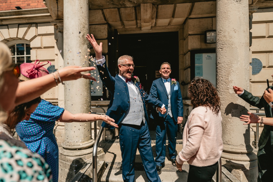 a summer gay wedding at Caer Rhun Hall