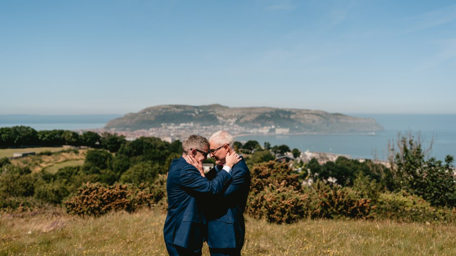 a summer gay wedding at Caer Rhun Hall