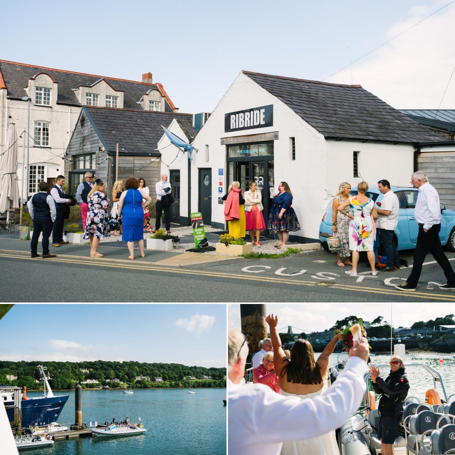 Wedding day rib ride on the Menai Straits