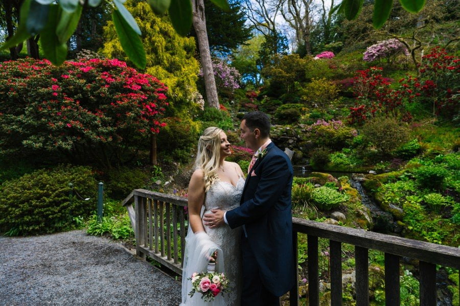 spring wedding at Bodnant Garden